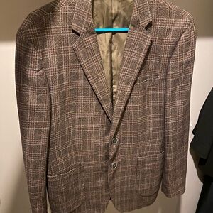 Classic Brown Plaid Men's Blazer